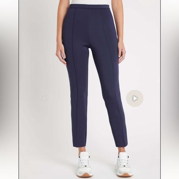 Blue Straight Leg Pants with Sharp Creases - Picture 3 of 4